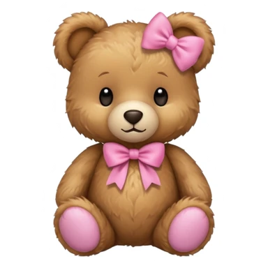 Cute teddy bear with a pink bow. sticker