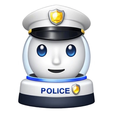 White endeavour with police light sticker