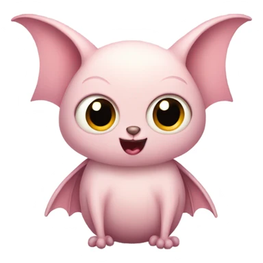 light pink fluffy bat sticker