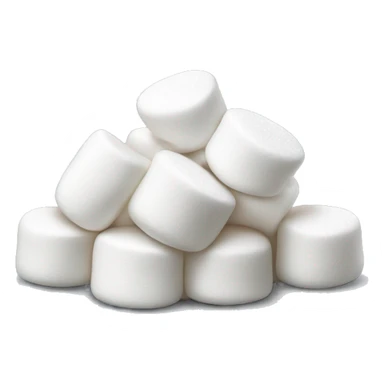 small pile of realistic white marshmallows isolated. sticker