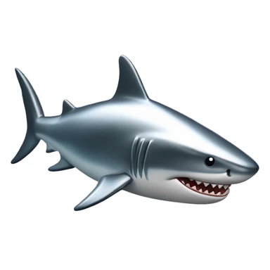 A fully chromed figurine of a shark in japaneese style. sticker