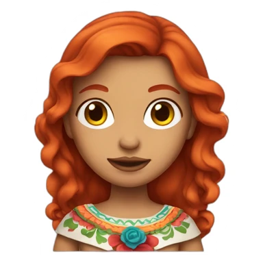 Redhead girl dressed as a Mexican sticker