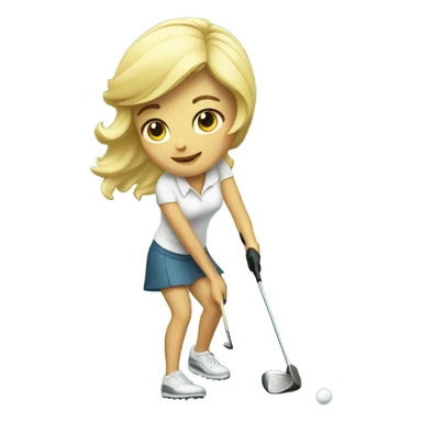 Blond girl swinging golf club sticker