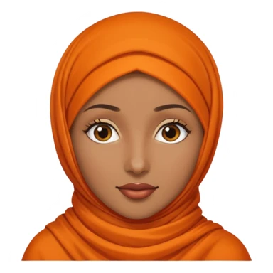 brown skinned woman with orange hijab sticker