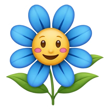 Emoji flower blue sticker