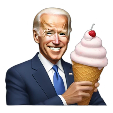 Biden with ICE cream sticker