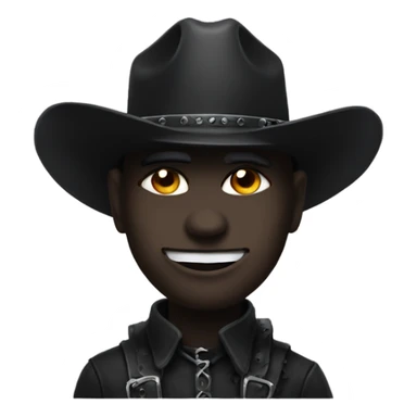 goth face paint wearing cowboy hat sticker
