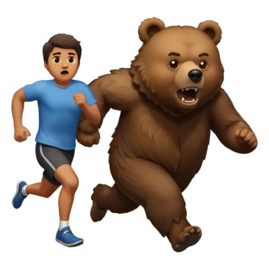 A man being lovingly chased by a bear 🐻 but he thinks the bears going to eat him  sticker