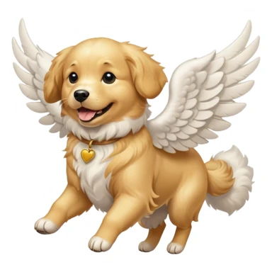 A dog with wings flying  sticker