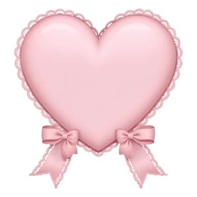 cute baby pink colored heart with lace trimming and with a lace ribbon in the front, on the top left, tilted a bit sticker