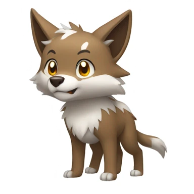 Brown and White Wolf Pokémon Full Body sticker