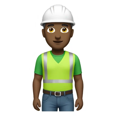 architect with white helmet and green shirt sticker