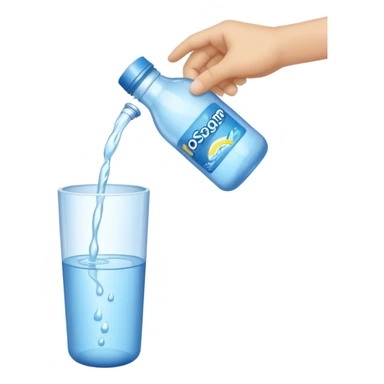 pouring out a bottle of water sticker