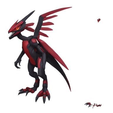  Cool Edgy Futuristic Black Red Digimon-Fakemon-Raptor-Genesect-Reptile full body sticker