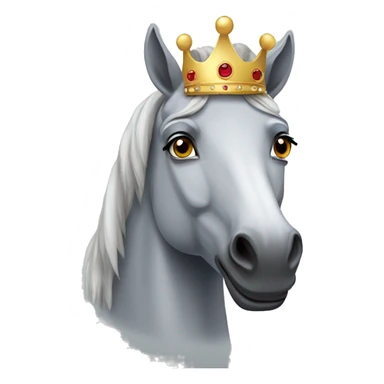 grey horse wearing crown  sticker