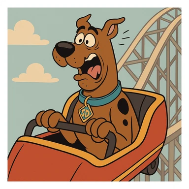 Scooby doo dans un roller coaster  sticker