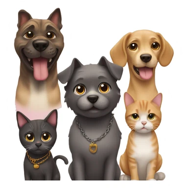 Five cats and one dog sticker