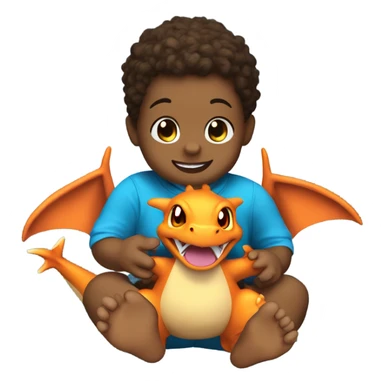 baby with charizard pokemon  sticker