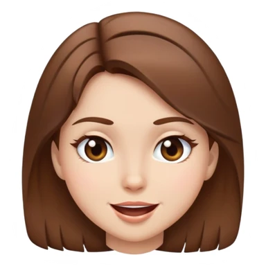 Brown hair girl sending a wink sticker