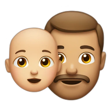 man with a baby close to his mouth sticker