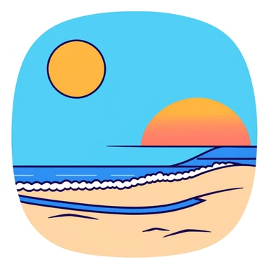a sunset on the beach with someone standing in front  sticker
