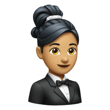 female butler with hair in ponytail sticker