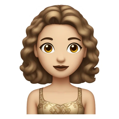 Create the zodiac sign leo as a pale brunette brown hair girl with elaborate makeup and dress that matches the zodiac sign  sticker
