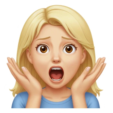 A blonde girl screaming with her hands on her cheeks  sticker
