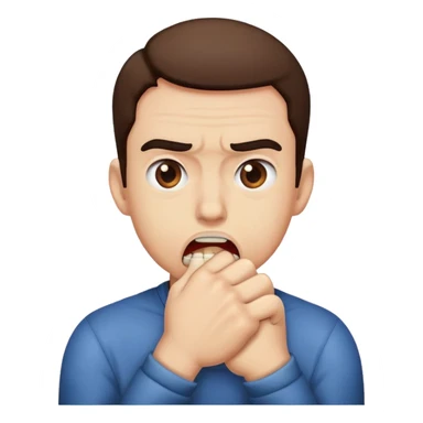 Classic emoji biting knickle sticker