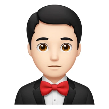 siyah saçlı krımızı papyonlu adam sticker