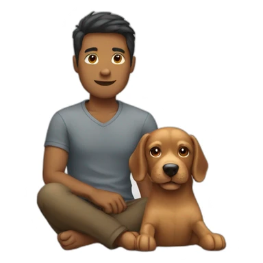 Men sit dog sticker