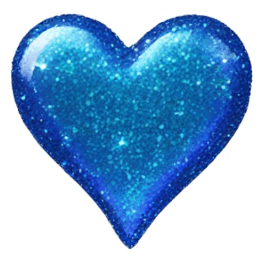 Blue sparkly heart sticker