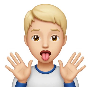 Tongue out with hands on the side  sticker