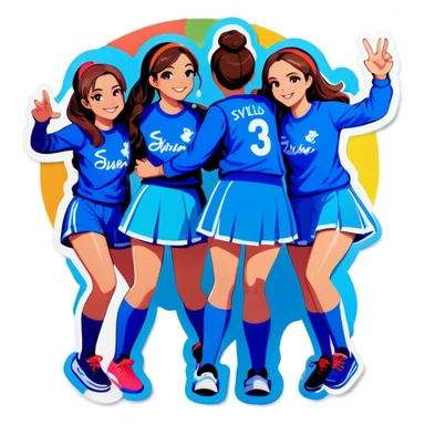 multiple girls enjoying together sticker