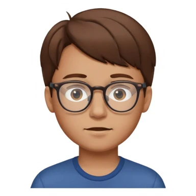 boy wearing speks with brown hair sticker