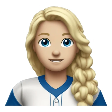 softball pitcher with blonde hair blue eyes  sticker