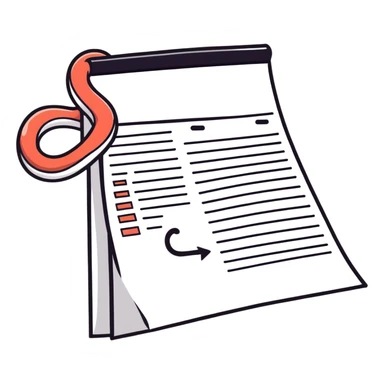 long curling to-do list paper looping up and down like a snake with tiny checkboxes fading into distance sticker