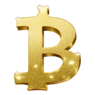 a pink chrome dollar sign with gold sparkles sticker