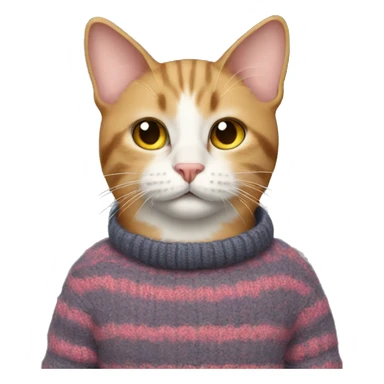 cat with a sweater sticker