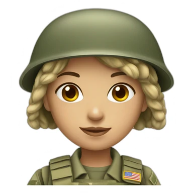 army girl white sticker