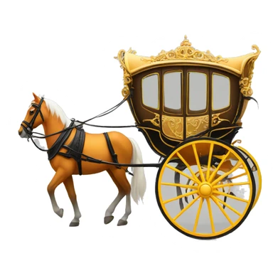 horse carriage in yellow-orange color sticker