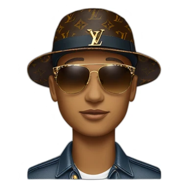 Only Louis Vuitton cap and sunglasses sticker