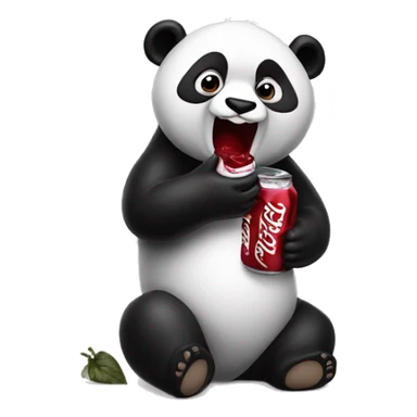 Panda drinking a Dr. pepper sticker