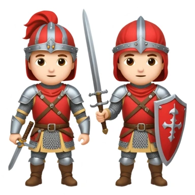 medieval soldiers 2 people with swords prepare for battle sticker