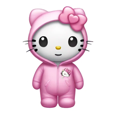 hello kitty wearing a care bear onesie sticker