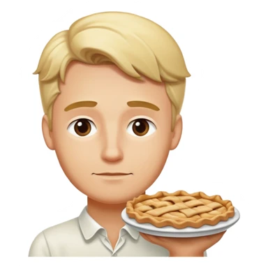 Blonde man dreaming about apple pie  sticker