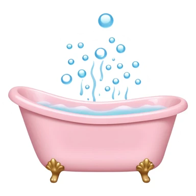 light pink bathtub filled with light pink water and bubbles sticker