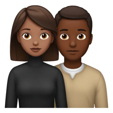 Black man short hair and white woman with long brown hair sticker