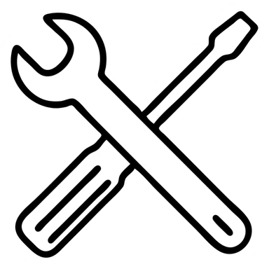 Maintenance icon with wrench and screwdriver crossed sticker