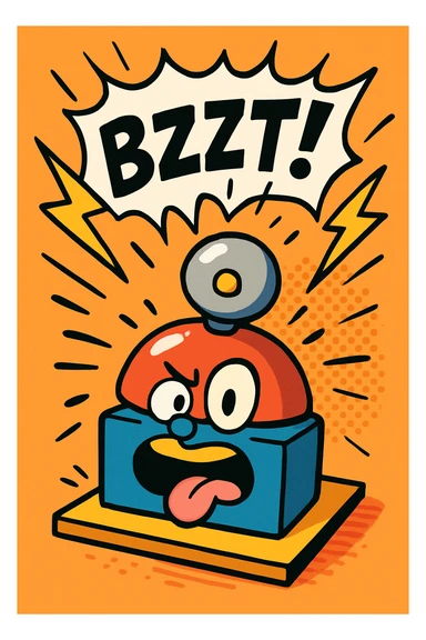 a buzzer making a funny sound in comic style sticker